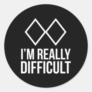 Adesivo Redondo Ski Snowboard Eu Sou Muito Difícil