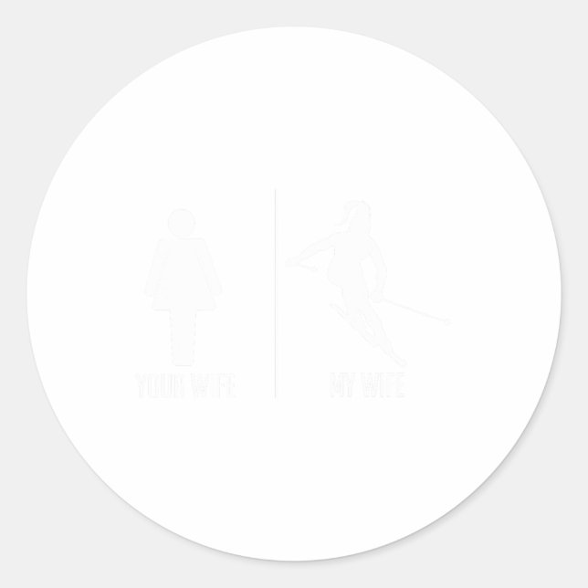 Adesivo Redondo Ski Trip Skiing Wife Husnd Marriage  (Frente)