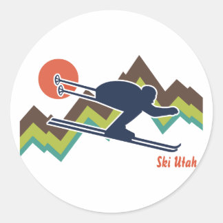 Adesivo Redondo Ski Utah