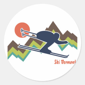 Adesivo Redondo Ski Vermont