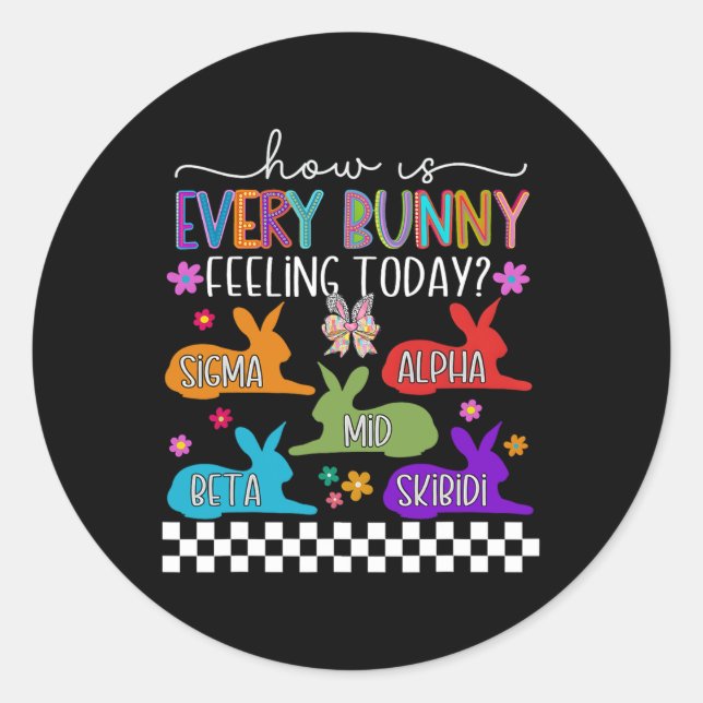 Adesivo Redondo Skibidi Easter Bunny Rabbit Day Rizzler Gen (Frente)
