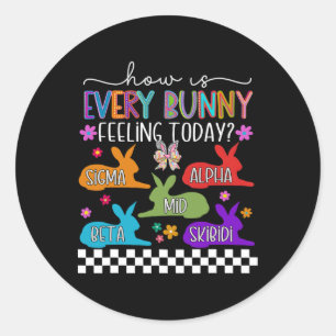 Adesivo Redondo Skibidi Easter Bunny Rabbit Day Rizzler Gen