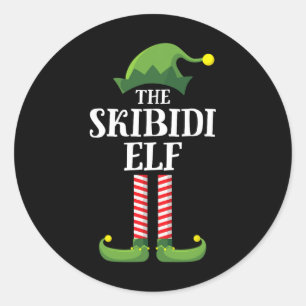 Adesivo Redondo Skibidi Elf Camisa Correspondente Grupo Familiar E