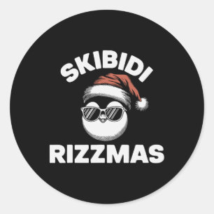 Adesivo Redondo Skibidi Rizzmas Engraçado Geração Alpha Gíria Nata
