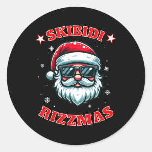 Adesivo Redondo Skibidi Rizzmas Rizz Mas Engraçado Alfa