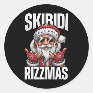 Adesivo Redondo Skibidi Rizzmas Shirt Kids Homens San Natal San
