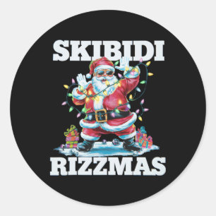 Adesivo Redondo Skibidi Rizzmas Shirt Kids Homens San Natal San