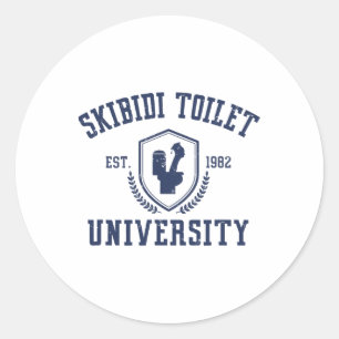 Adesivo Redondo Skibidi Toilet University Funny Skibidi Meme