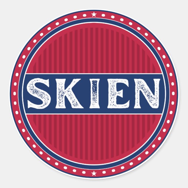 Adesivo Redondo Skien City Pride Emblem – Norwegian Identity (Frente)