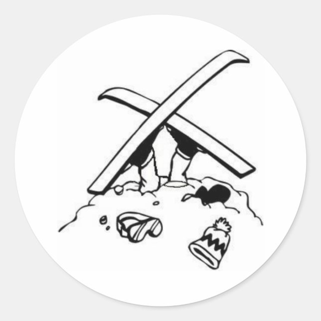 Adesivo Redondo Skier Acidentado (Frente)