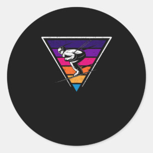 Adesivo Redondo Skiing Retro Vintage 80s 90s Ski Funny