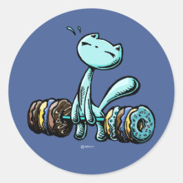 Adesivo Redondo Skribbles: Fraqueza das donuts (azul)