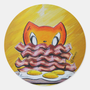 Adesivo Redondo Skribbles: Porque bacon