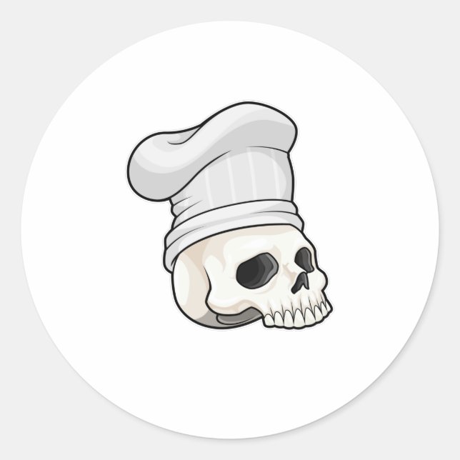Adesivo Redondo Skull as Cook with Chef hat (Frente)