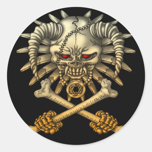 Adesivo Redondo skull cross (Frente)