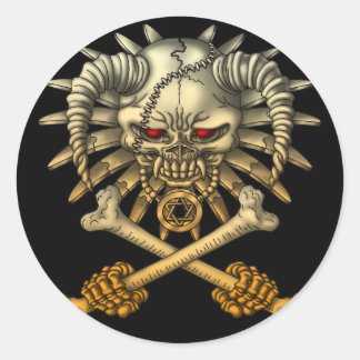 Adesivo Redondo skull cross