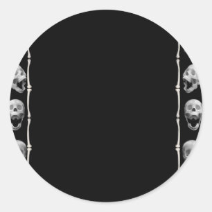 Adesivo Redondo Skull Frame Halloween
