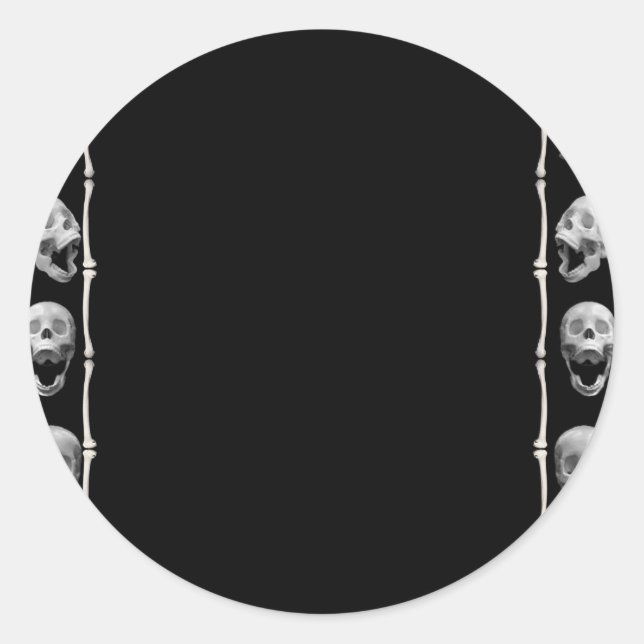 Adesivo Redondo Skull Frame Halloween (Frente)