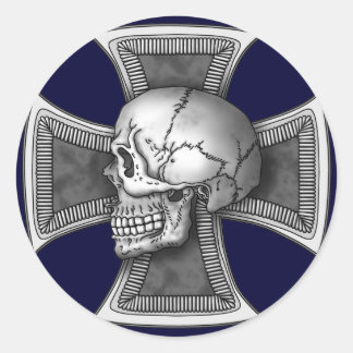 Adesivo Redondo Skull iron-cross