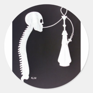 Adesivo Redondo Skull&Spine com Hookah
