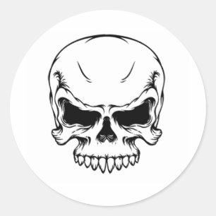 Adesivo Redondo Skull_vector_10