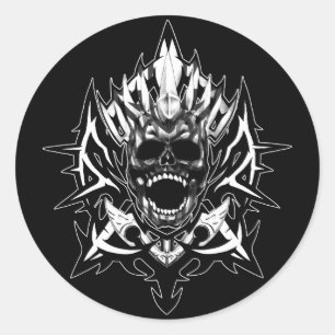 ADESIVO REDONDO SKULL-X