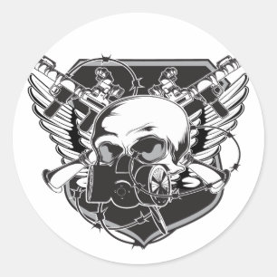 Adesivo Redondo skullgasmask