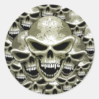 Adesivo Redondo Skulls Sticker