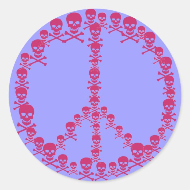 Adesivo Redondo Skully Peace Sign (Frente)