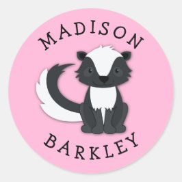 Adesivo Redondo Skunk Kid Crote Woodland Envelope Seal Sticker