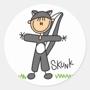 Adesivo Redondo Skunk Vestir T-shirts e presentes