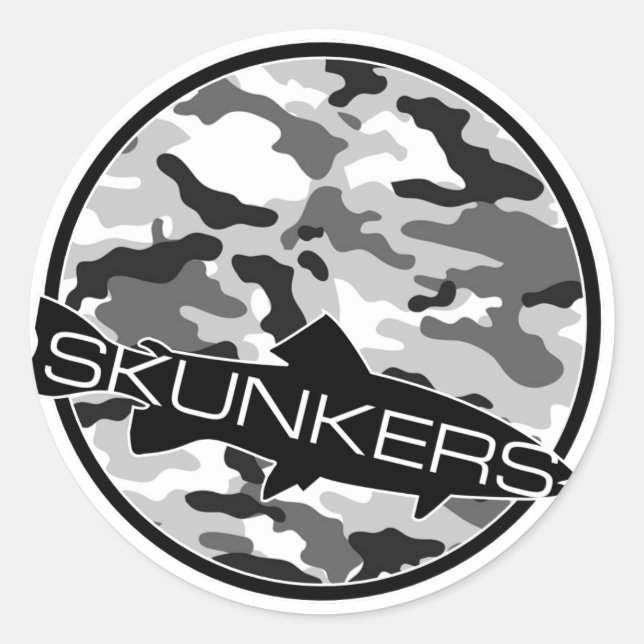 Adesivo Redondo Skunkers Camo Sticker (Frente)