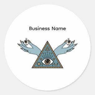 Adesivo Redondo Sky Blue Pastel Blue Business Name