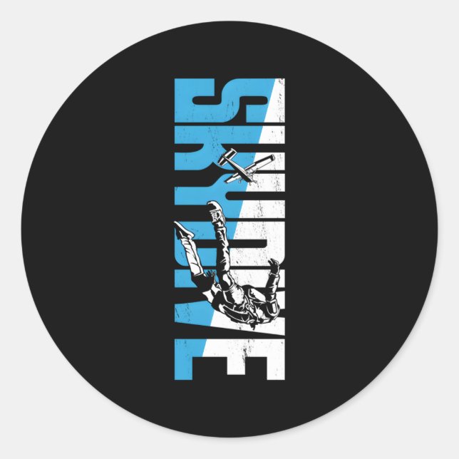 Adesivo Redondo Skydiving (Frente)