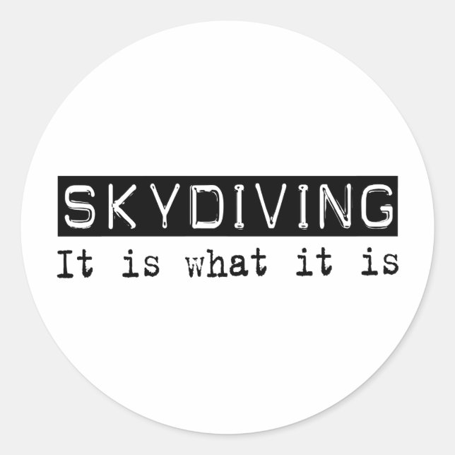 Adesivo Redondo Skydiving É (Frente)