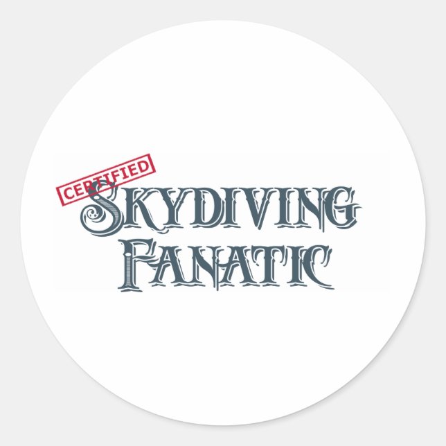 Adesivo Redondo Skydiving Fanatic (Frente)
