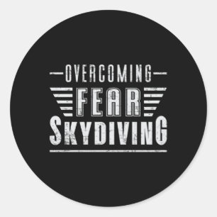 Adesivo Redondo Skydiving Skydive Plane Jump Engraçado Presente E