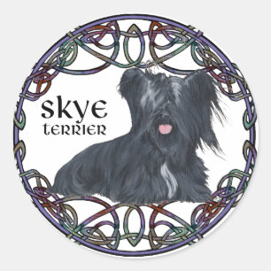 Adesivo Redondo Skye Terrier em Celtic Knotwork