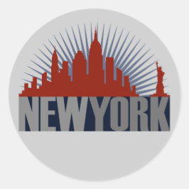 Adesivo Redondo Skyline da Nova Iorque