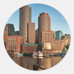 Adesivo Redondo Skyline de Boston
