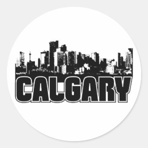 Adesivo Redondo Skyline de Calgary