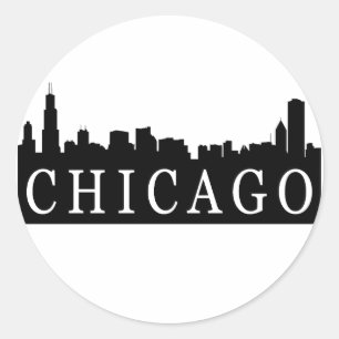 Adesivo Redondo Skyline de Chicago