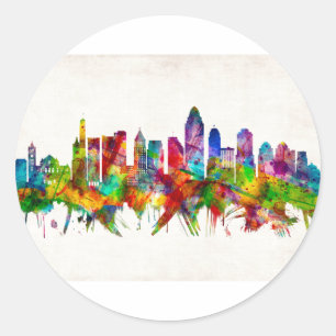 Adesivo Redondo Skyline de Cincinnati Ohio