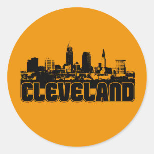 Adesivo Redondo Skyline de Cleveland