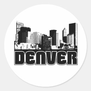 Adesivo Redondo Skyline de Denver