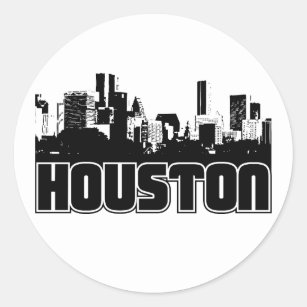 Adesivo Redondo Skyline de Houston