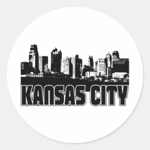 Adesivo Redondo Skyline de Kansas City