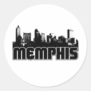Adesivo Redondo Skyline de Memphis