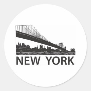 Adesivo Redondo Skyline de New York