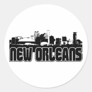 Adesivo Redondo Skyline de Nova Orleães
